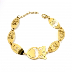 Stainless steel owl bracelet