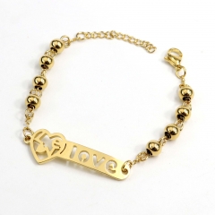 6MM beads stainless steel love bracelet