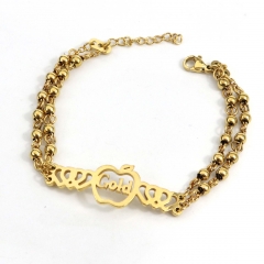 4MM beads stainless steel apple bracelet