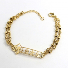 4MM beads stainless steel Heart-shaped bracelet