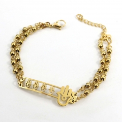 4MM beads stainless steel palm bracelet