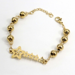 8MM beads stainless steel bracelet