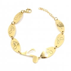 Stainless steel musical note bracelet