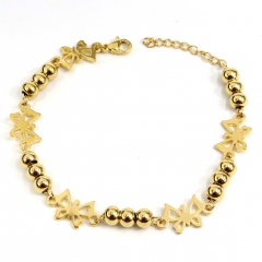 6MM beads stainless steel butterfly bracelet