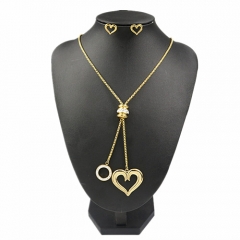 Stainless steel jewelry set Heart Necklace and earrings