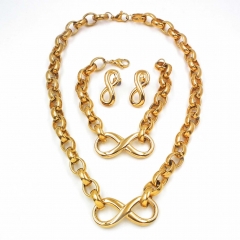Women Stainless steel jewelry set Necklace + Earrings+Bracelet