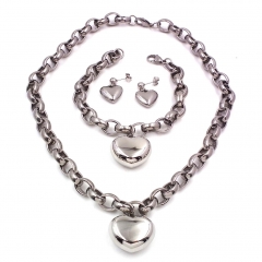 Women Stainless steel jewelry set Necklace + Earrings+Bracelet