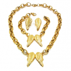 Women Stainless steel jewelry set Necklace + Earrings+Bracelet