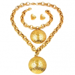 Women Stainless steel jewelry set Necklace + Earrings+Bracelet