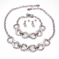 Women Stainless steel jewelry set Necklace + Earrings+Bracelet