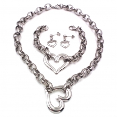 Women Stainless steel jewelry set Necklace + Earrings+Bracelet