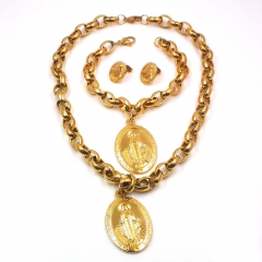Women Stainless steel jewelry set Necklace + Earrings+Bracelet