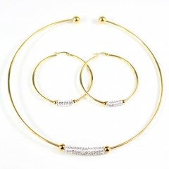 Stainless steel jewelry set Collar necklace and earrings