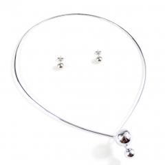 Stainless steel jewelry set Collar necklace and earrings