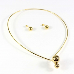 Stainless steel jewelry set Collar necklace and earrings