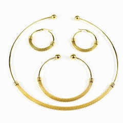 Stainless steel jewelry set Collar necklace and earrings and bracelet