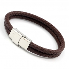 Stainless steel jewelry men's leather bangles wholesale