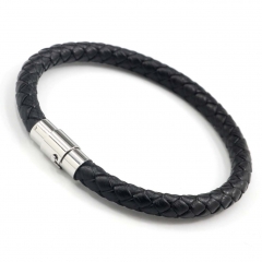 Stainless steel jewelry men's leather bangles wholesale