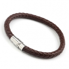 Stainless steel jewelry men's leather bangles wholesale