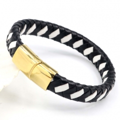 Stainless steel jewelry men's leather bangles wholesale