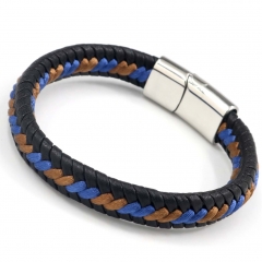 Stainless steel jewelry men's leather bangles wholesale