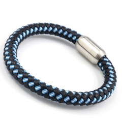 Stainless steel jewelry men's leather bangles wholesale
