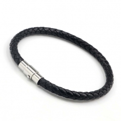 Stainless steel jewelry men's leather bangles wholesale