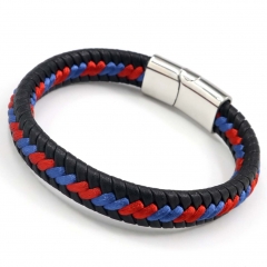 Stainless steel jewelry men's leather bangles wholesale