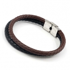 Stainless steel jewelry men's leather bangles wholesale