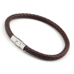 Stainless steel jewelry men's leather bangles wholesale