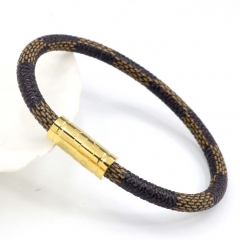 Stainless steel jewelry men's leather bangles wholesale