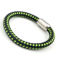 Stainless steel jewelry men's leather bangles wholesale