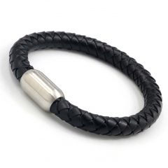 Stainless steel jewelry men's leather bangles wholesale