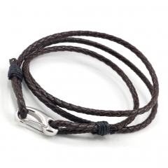 Stainless steel jewelry men's leather bangles wholesale