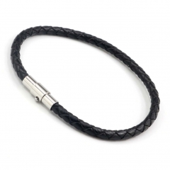 Stainless steel jewelry men's leather bangles wholesale