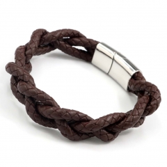 Stainless steel jewelry men's leather bangles wholesale