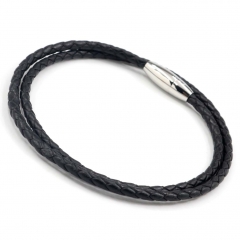 Stainless steel jewelry men's leather bangles wholesale