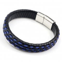 Stainless steel jewelry men's leather bangles wholesale