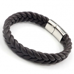 Stainless steel jewelry men's leather bangles wholesale