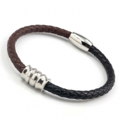 Stainless steel jewelry men's leather bangles wholesale