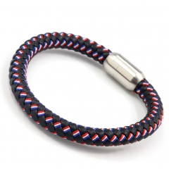 Stainless steel jewelry men's leather bangles wholesale