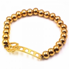 Stainless steel beaded elastic cord bracelet wholesale