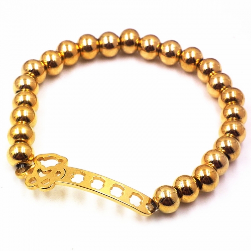Stainless steel beaded elastic cord bracelet wholesale