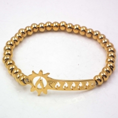 Stainless steel beaded elastic cord bracelet wholesale