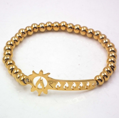 Stainless steel beaded elastic cord bracelet wholesale