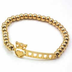 Stainless steel beaded elastic cord bracelet wholesale