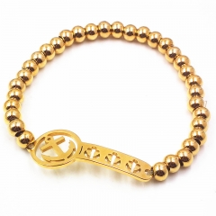 Stainless steel beaded elastic cord bracelet wholesale