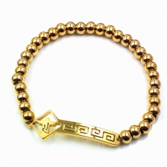Stainless steel beaded elastic cord bracelet wholesale