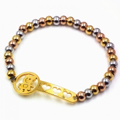 Stainless steel beaded elastic cord bracelet wholesale