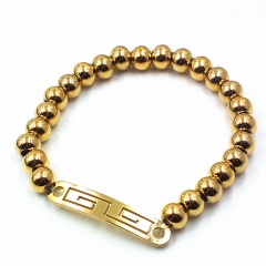 Stainless steel beaded elastic cord bracelet wholesale